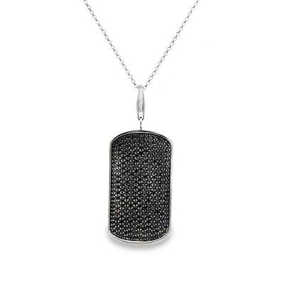 Black CZ Tag Pendant