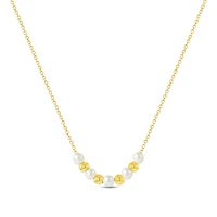 Pearl and Gold Bead Kids Necklace