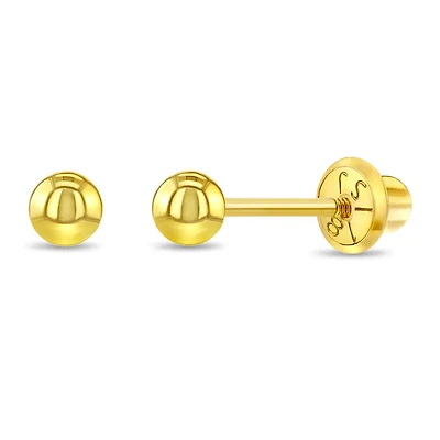 18K Classic 3MM Ball Earrings