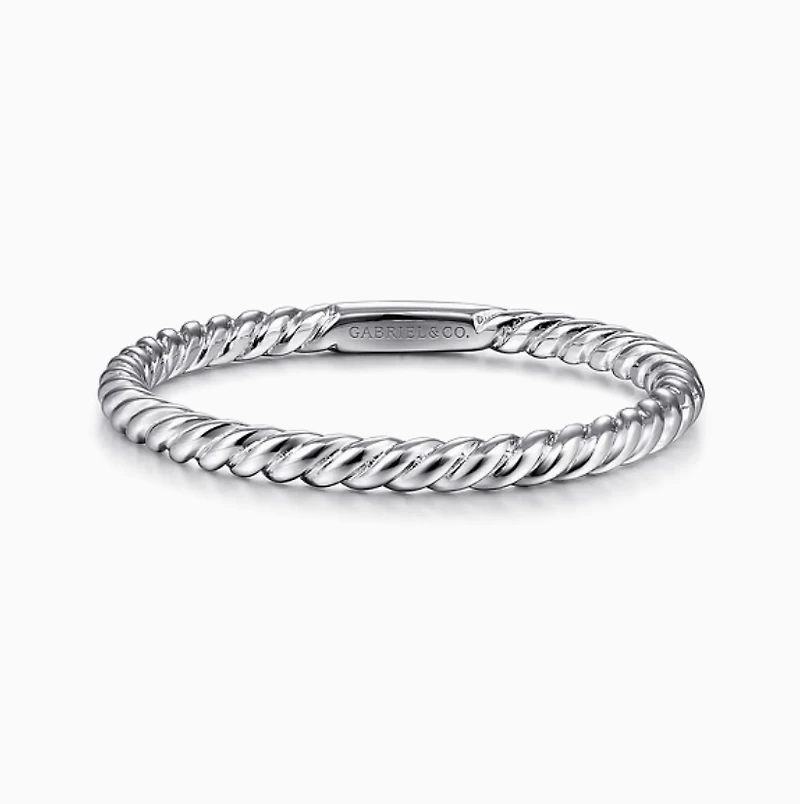 14K White Gold Twist Ring