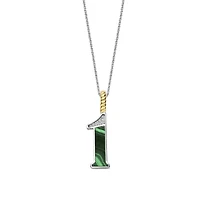 Number Necklace in Green Malachite