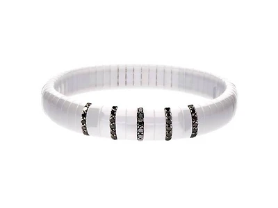 Pura White Ceramic and Black Diamond Bracelet