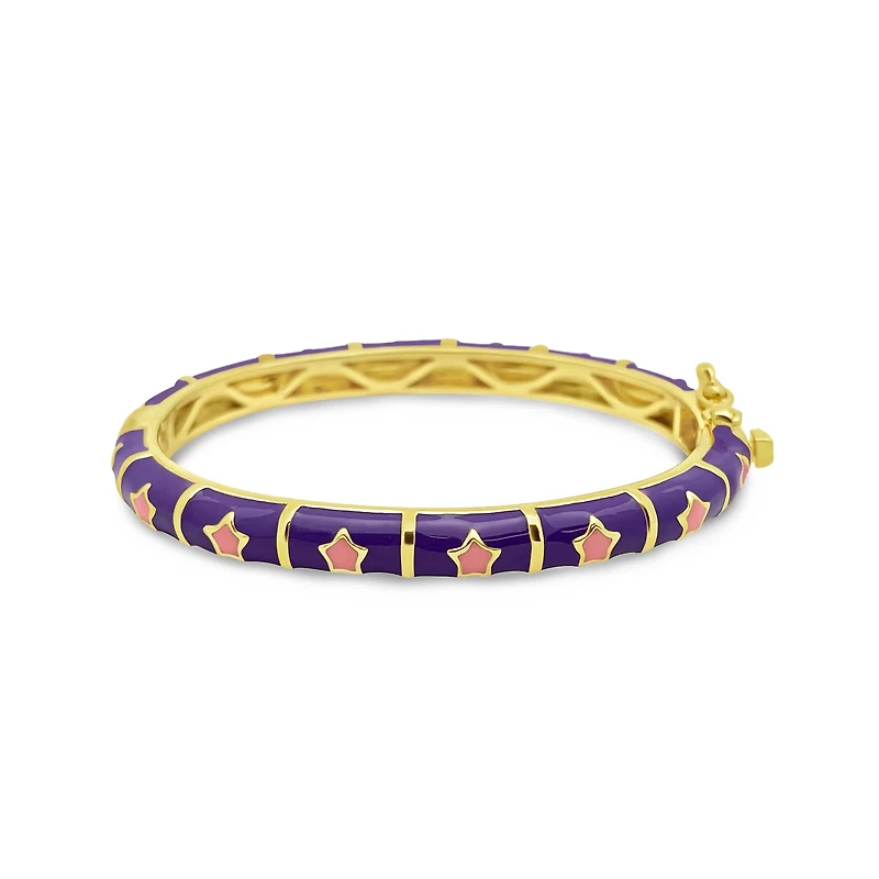 Purple/Pink Stars Kids Bangle Bracelet