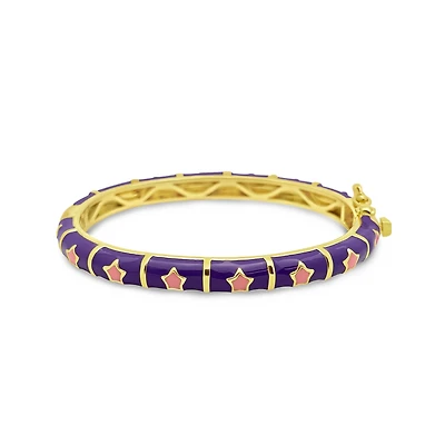 Purple/Pink Stars Kids Bangle Bracelet