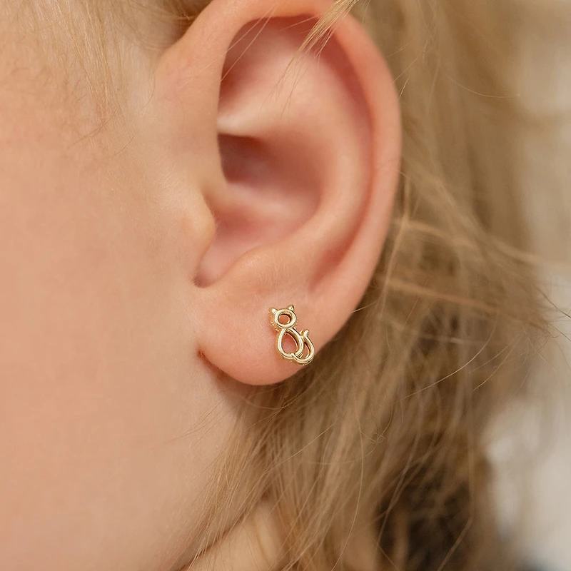 Kitten Cat Kids Stud Earrings
