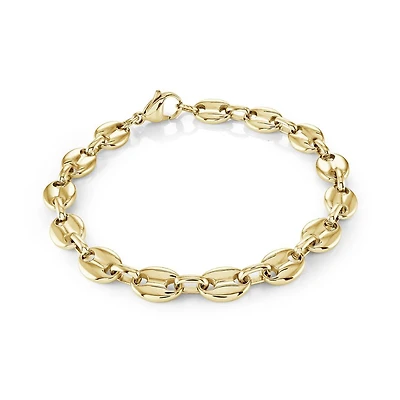 8.3MM Puff Mariner Golden Steel Bracelet