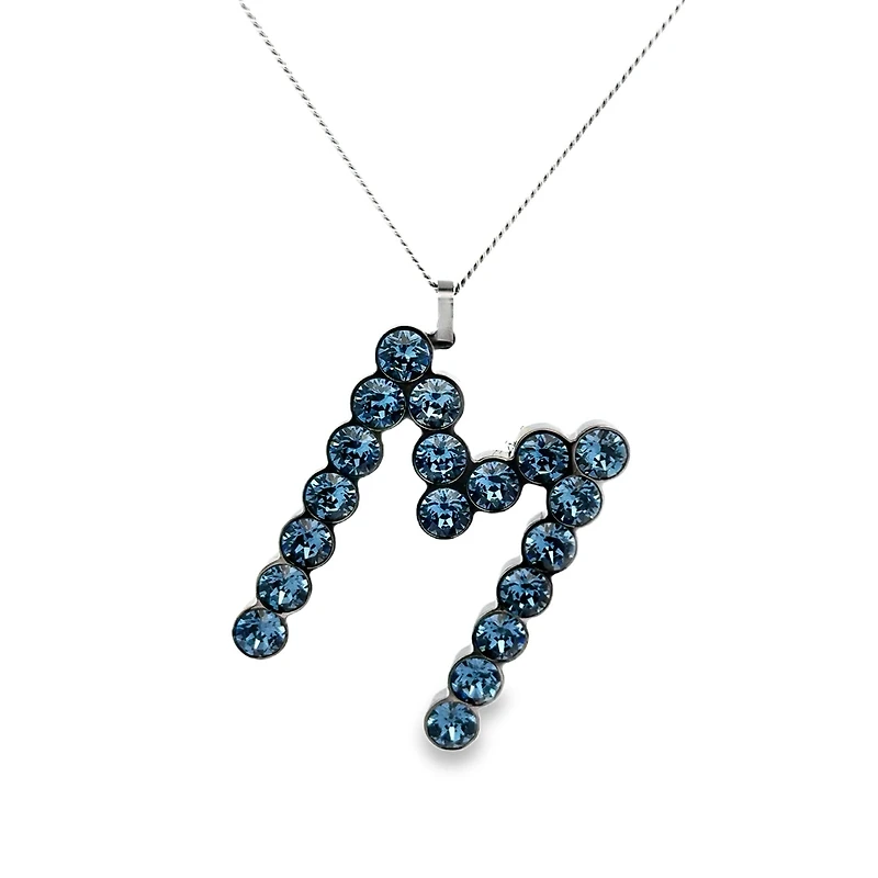 XLarge Blue and Black Swarovski Initial Pendant