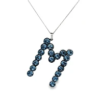 XLarge Blue and Black Swarovski Initial Pendant