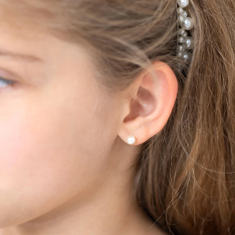 Kids 4.5MM Pearl Stud Earrings