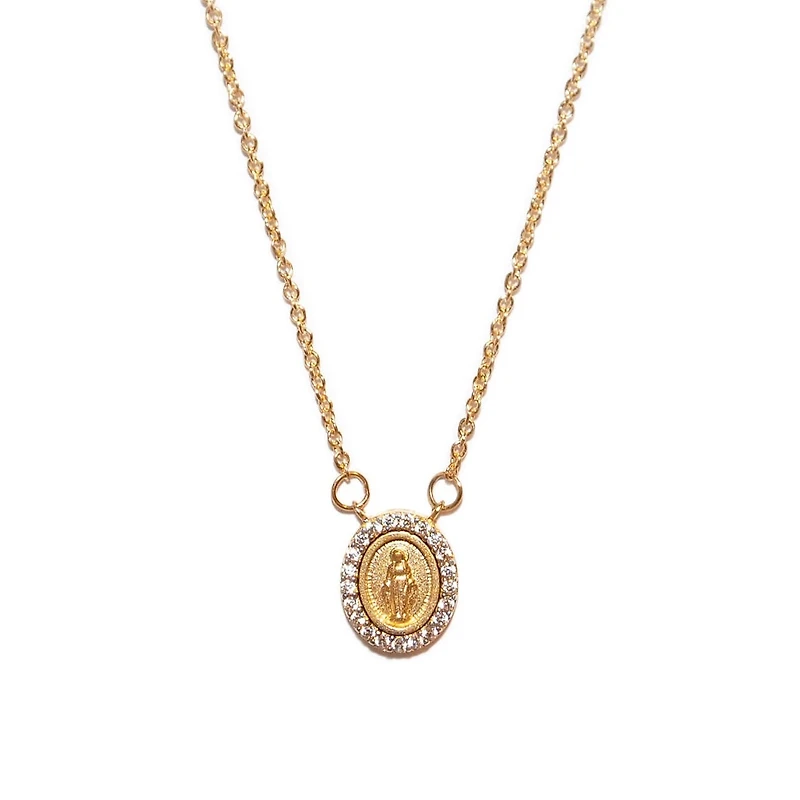 Oval Milagrosa Sparkling Border Necklace