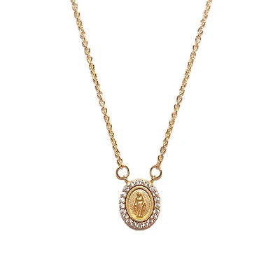 Oval Milagrosa Sparkling Border Necklace