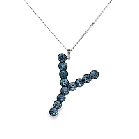 XLarge Blue and Black Swarovski Initial Pendant