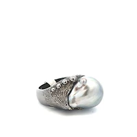 Tahity Pearl Silver Ring (Size 7)