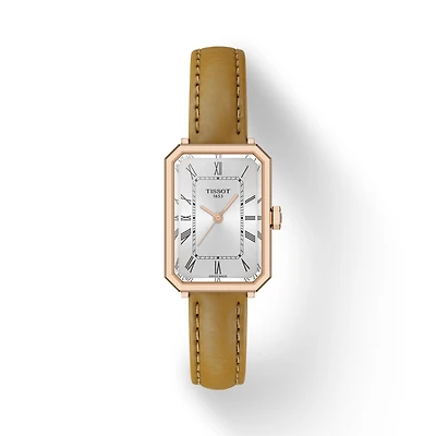SRV 30mm Rose Gold Watch with Light Brown Leather Strap