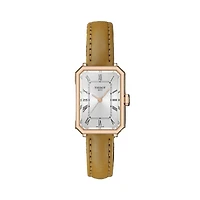 SRV 30mm Rose Gold Watch with Light Brown Leather Strap
