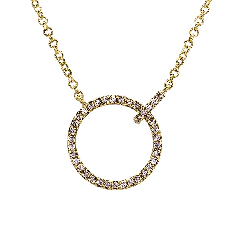 Open Circle Interlocking Diamonds Necklace