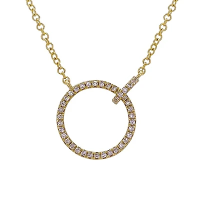 Open Circle Interlocking Diamonds Necklace