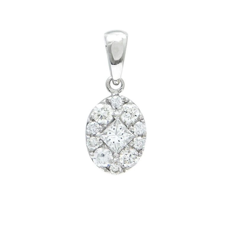 Oval Illusion .39ct Diamond Pendant