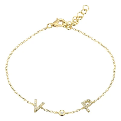 Custom Diamond Initials Bracelet