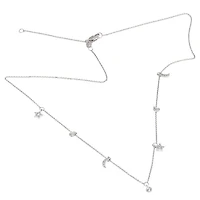 Moon and Stars Dangle Diamonds Necklace