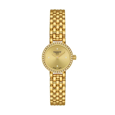 Lovely Round Diamonds Golden 20MM Watch