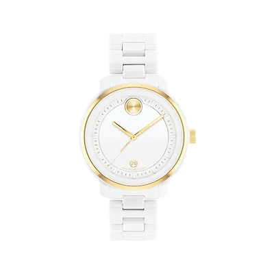 Bold Verso 39MM White Ceramic Watch