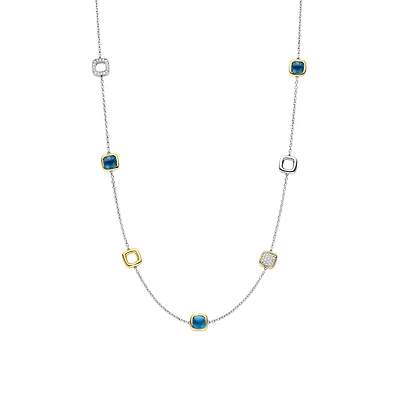 Cushion Blue Mix Necklace