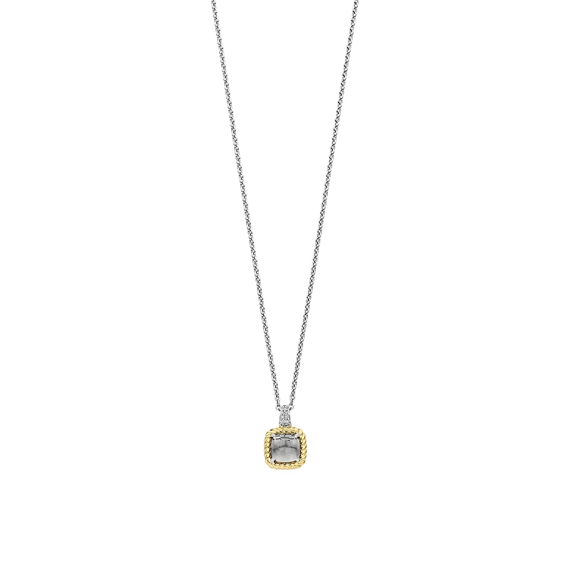 Grey Green Cushion and Zirconias Necklace