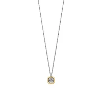 Grey Green Cushion and Zirconias Necklace