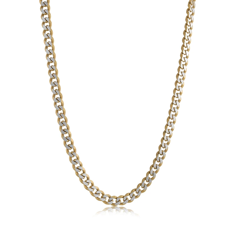 Matte Diamond Cut Two Tone Cuban 5.5MM Chain 23''