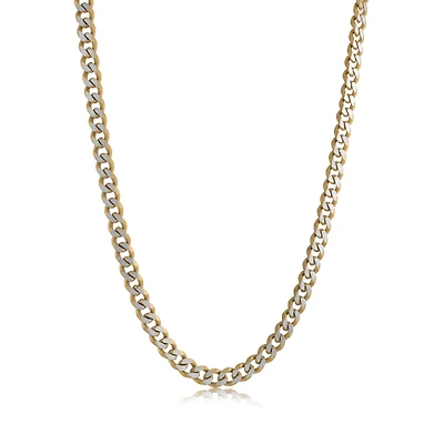 Matte Diamond Cut Two Tone Cuban 5.5MM Chain 23''