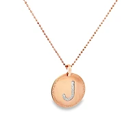Rose Plated Glam Film 25MM Initial Pendant