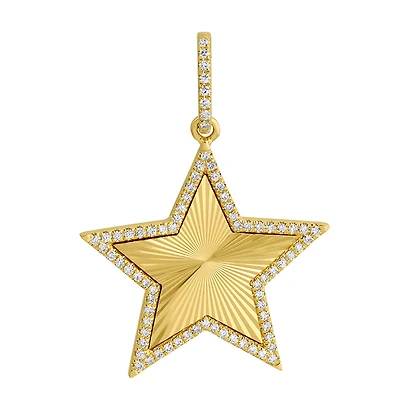Flutted Star Diamond Pendant