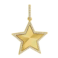 Flutted Star Diamond Pendant