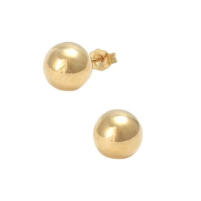 10mm Yellow Gold Ball Earrings