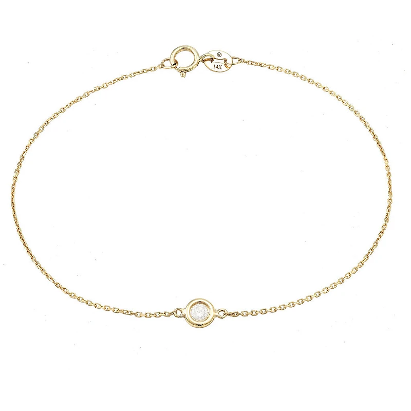 Bezel Set .09ct Diamond Bracelet