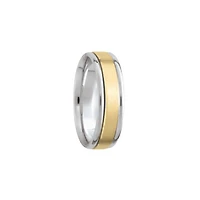 6MM Two Tone Brushed Center Wedding Band