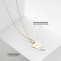 Flower Engravable Kids Necklace