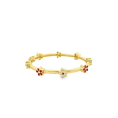 Red and White Flowers Kids Bracelet