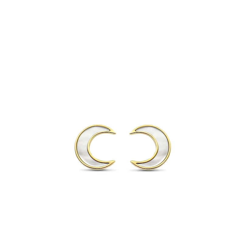 Moon Mother Pearl Stud Earrings