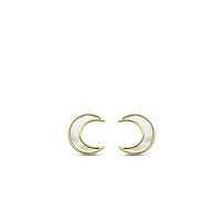 Moon Mother Pearl Stud Earrings