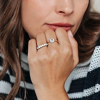 Cushion Halo Two Tone Ring