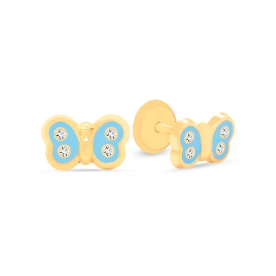 Butterfly Splendor Blue Stud Earrings