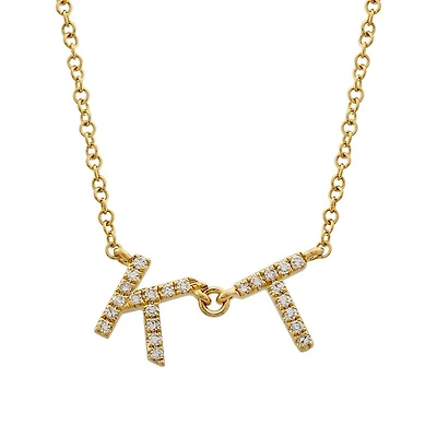 Custom Diamond Initials 6mm Necklace