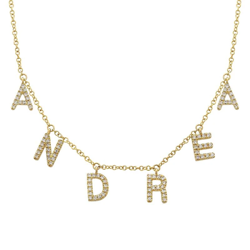 Custom Dangle Diamond Name Necklace