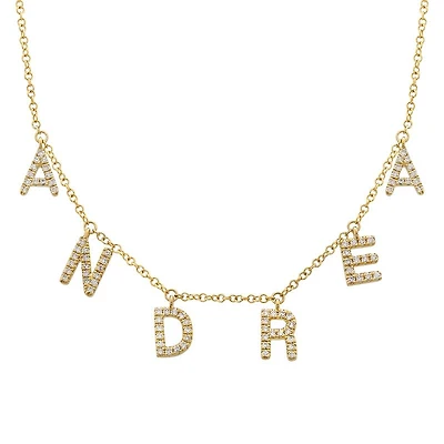 Custom Dangle Diamond Name Necklace