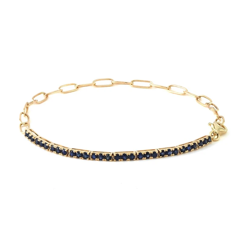 Half Paperclip Precious Stones Bracelet