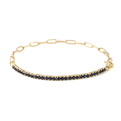 Half Paper Clip Precious Stones Bracelet