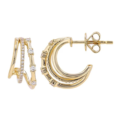 Triple Huggie Earrings