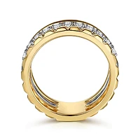 Three Layer Gold and Diamonds Ring